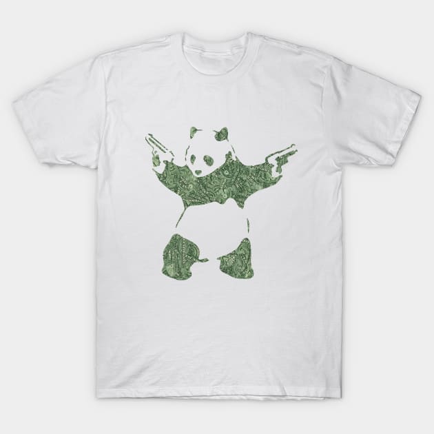 Banksy Destroy Racism Be Like A Panda by US dollar T-Shirt by yosuke